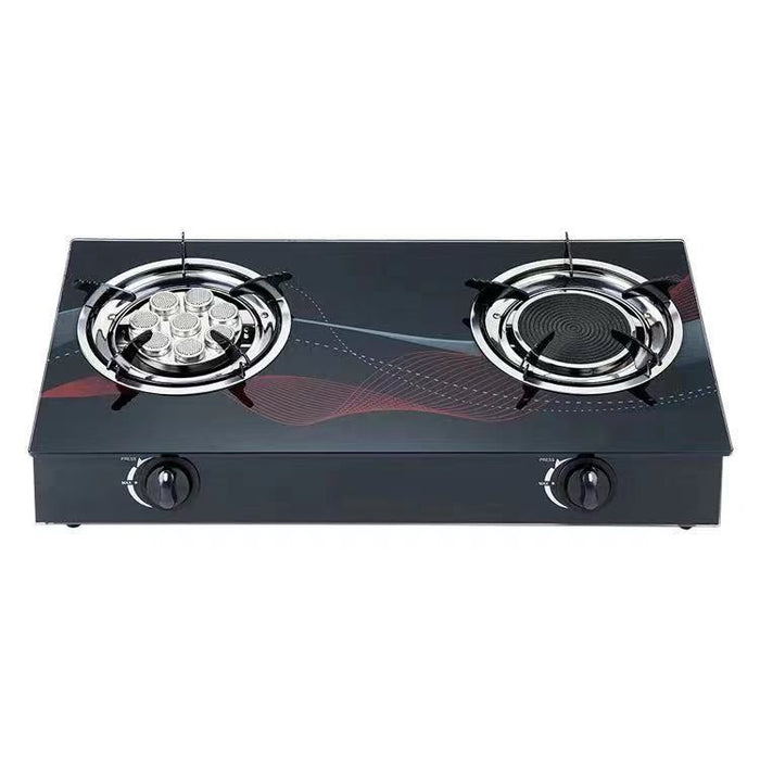Household Table Gas Stove,Table top glass 2-burner gas cooker